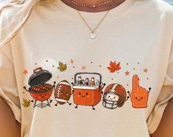 Tailgate Shirt,Football Game Day T-Shirt,Smiling Doodles, Retro Sports, Football Fan, College Tailgate Tee, Gameday Apparel,Watch Party