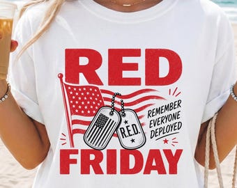 RED Friday Shirt Military Mom Deployed Son On Fridays We Wear RED Military Homecoming Tshirt Patriotic Apparel Service Member Support Tee