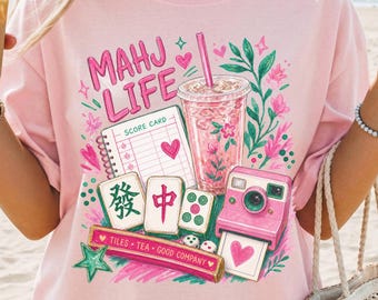 Mahj Life Shirt | Mahjong Lover Tee | Comfort Colors 1717 Shirt | Mahjong Gift for Women | Game Night Tee | Mah Jong Apparel