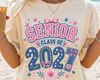 Senior Class of 2027 Shirt Graduation Tee High School Senior Graduation Gift Comfort Colors® HS Grad T-shirt  Trendy Senior Shirt