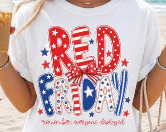 Red Friday Shirt | Remember All Deployed T-shirt| Military Support Our Troops | Patriotic Apparel | Comfort Colors® Military Deployment Gift