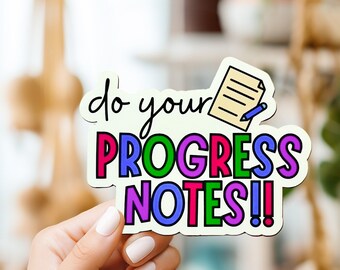 Progress Notes Vinyl Laptop Sticker |Therapist Sticker |Mental Health Counselor Gift | Funny Therapy Sticker |Kindle |Water Bottle |Tumbler