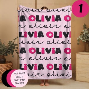 Personalized Custom Name Blanket Preppy Girl Gift Dorm Room Decor for College Teens Tween Coquette Travel Throw Blanket Teenager Bedding