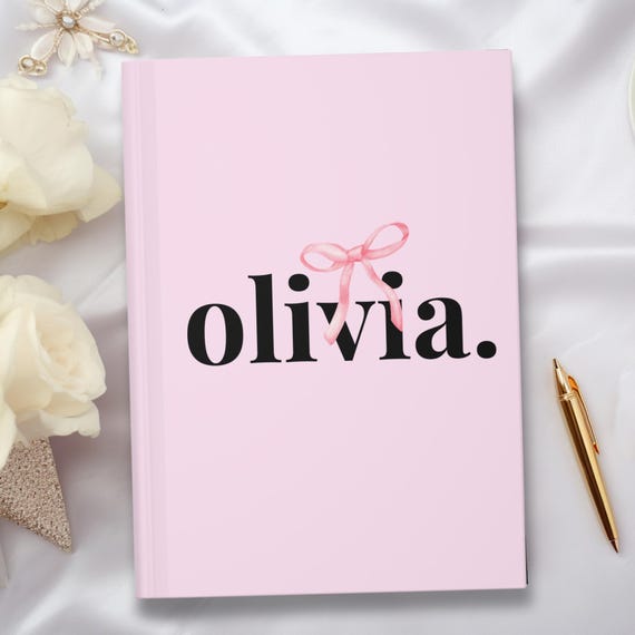 Personalized name journal, coquette girly notebook/ diary, tween daughter gift