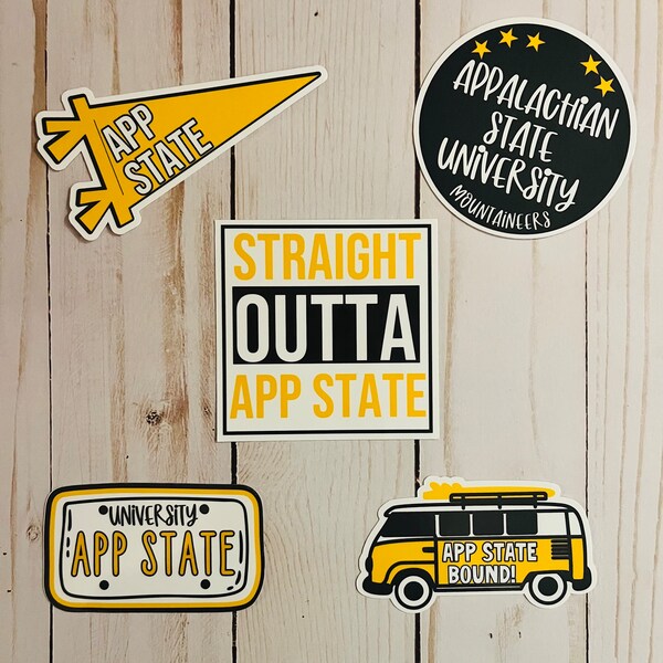 APPALACHIAN STATE UNIVERSITY Sticker Pack | Laptop Sticker | College Sticker | Water Bottle Sticker | Graduation| Custom Waterproof Sticker