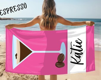 Toalla de playa personalizada, para viaje de chicas, para damas de honor, para despedidas de soltera, con nombre, para Aperol Spritz, para Espresso Martini, para margaritas, para limonada, para bebidas especiales.