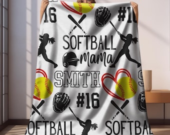 personalized softball blanket,softball mom,lightweight blanket,softball birthday,girls softball,softball throw,softball senior,softball gift