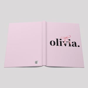 Personalized Name Journal Coquette Girly Notebook Tween Daughter Birthday Gift Hard Cover Journal Lined Pages Custom Journal Preppy Journal image 9