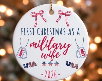 Military Wife Ornament Personalized Military Gift Proud Family Support Military Bootcamp Present Military Deployment Gift Proud Homecoming