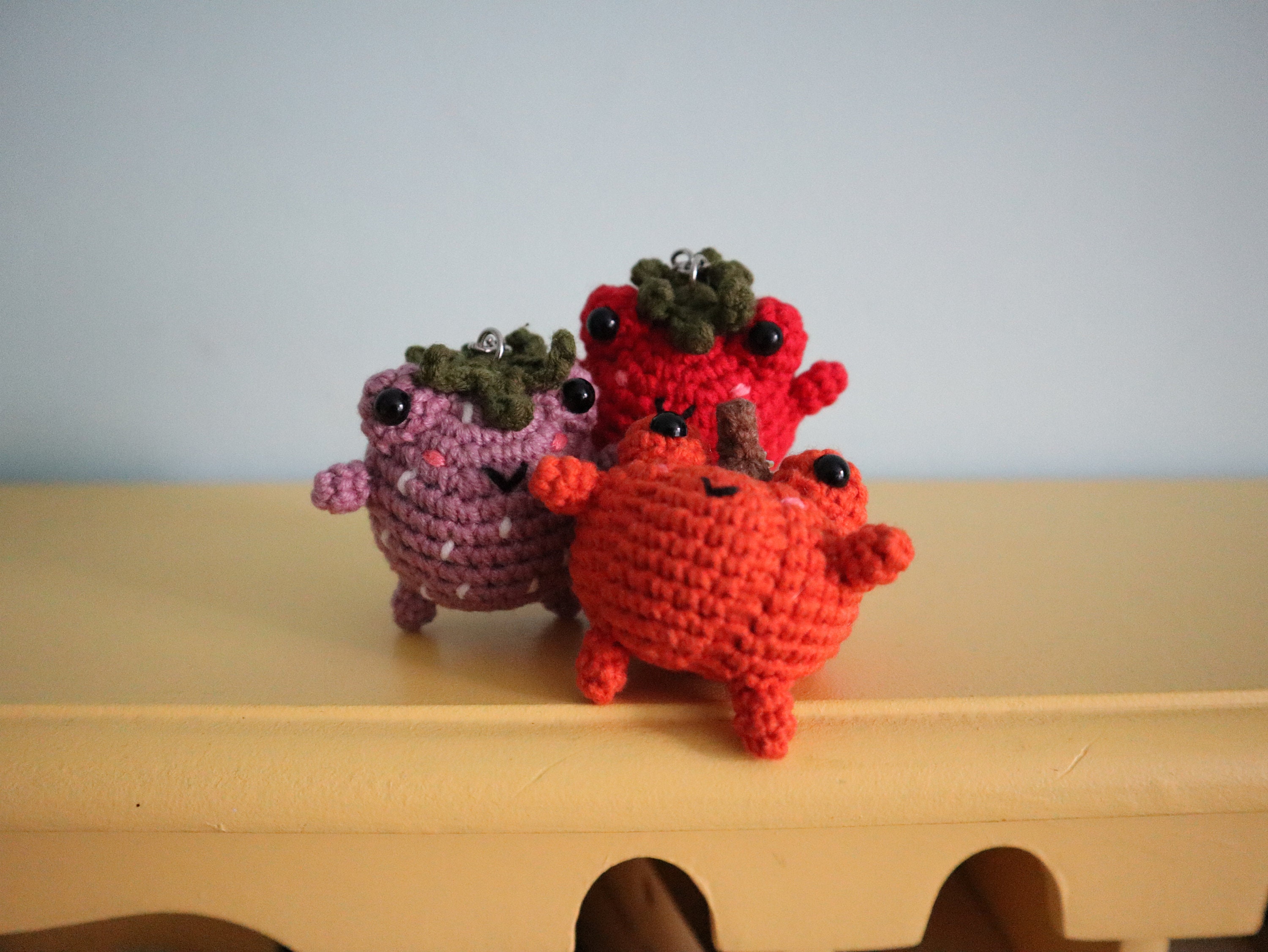 Tomato Frog Vegetable Crochet Amigurumi Keychain Etsy
