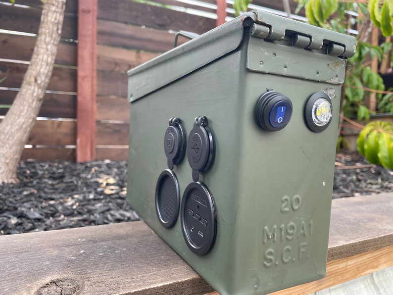 12v Lithium Ammo Can Battery Box w/ Bluetooth Speaker Etsy