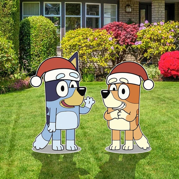 Bluey Christmas Yard Sign Etsy