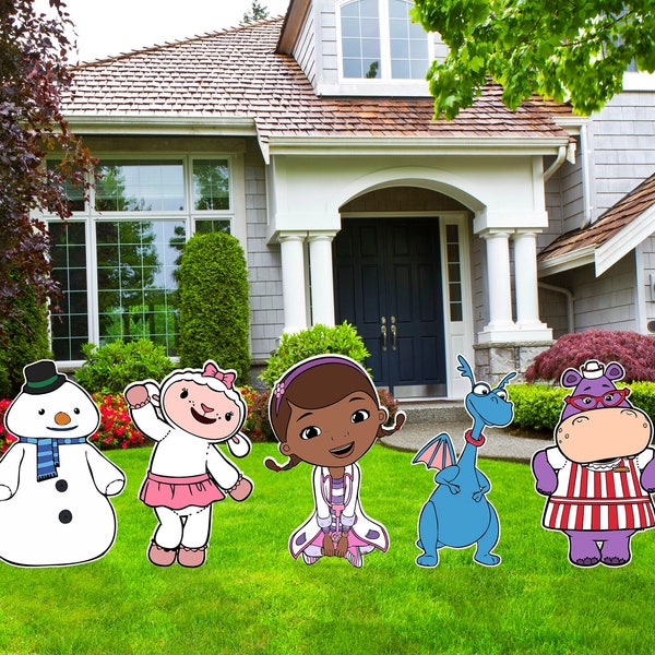 Doc McStuffins & Friends Decoration Indoor Outdoor Coroplast Corrugated Plastic Cutout Lawn/Yard Sign Home/Garden Decor Event Birthday Party