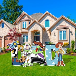 Toy Story Father's Day DAD Sign Decoration Indoor Outdoor Corrugated Plastic Cutout Yard/Lawn Sign Home/Garden Décor Event Holiday Party