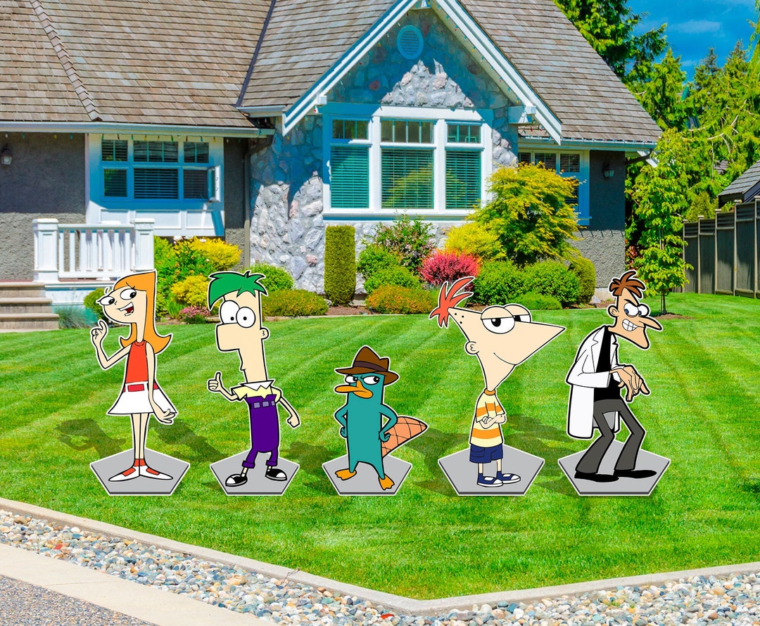 Phineas & Ferb Decoration Indoor Outdoor Coroplast Corrugated Plastic
