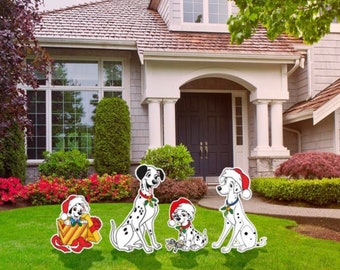 101 Dalmatian Christmas Decoration Indoor Outdoor 4mm Coroplast Corrugated Plastic Cutout Lawn/Yard Sign Home/Garden Décor Holiday Party