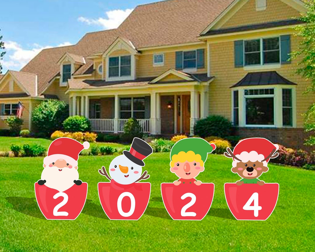 Merry Christmas Happy New Year 2024 Indoor Outdoor Corrugate Etsy UK