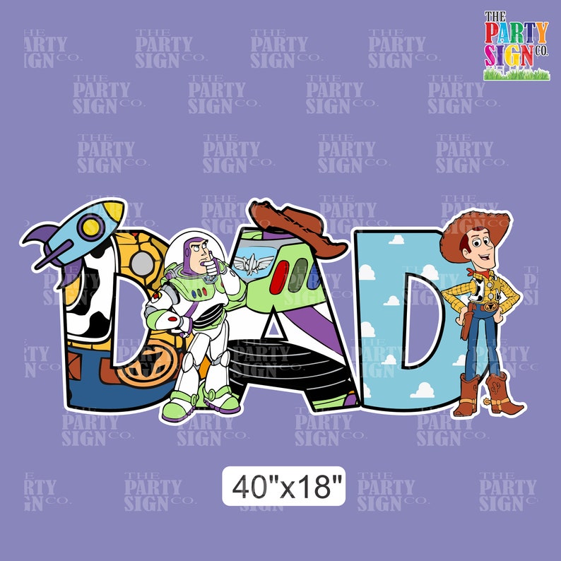Toy Story Father's Day DAD Sign Decoration Indoor Outdoor Corrugated ...