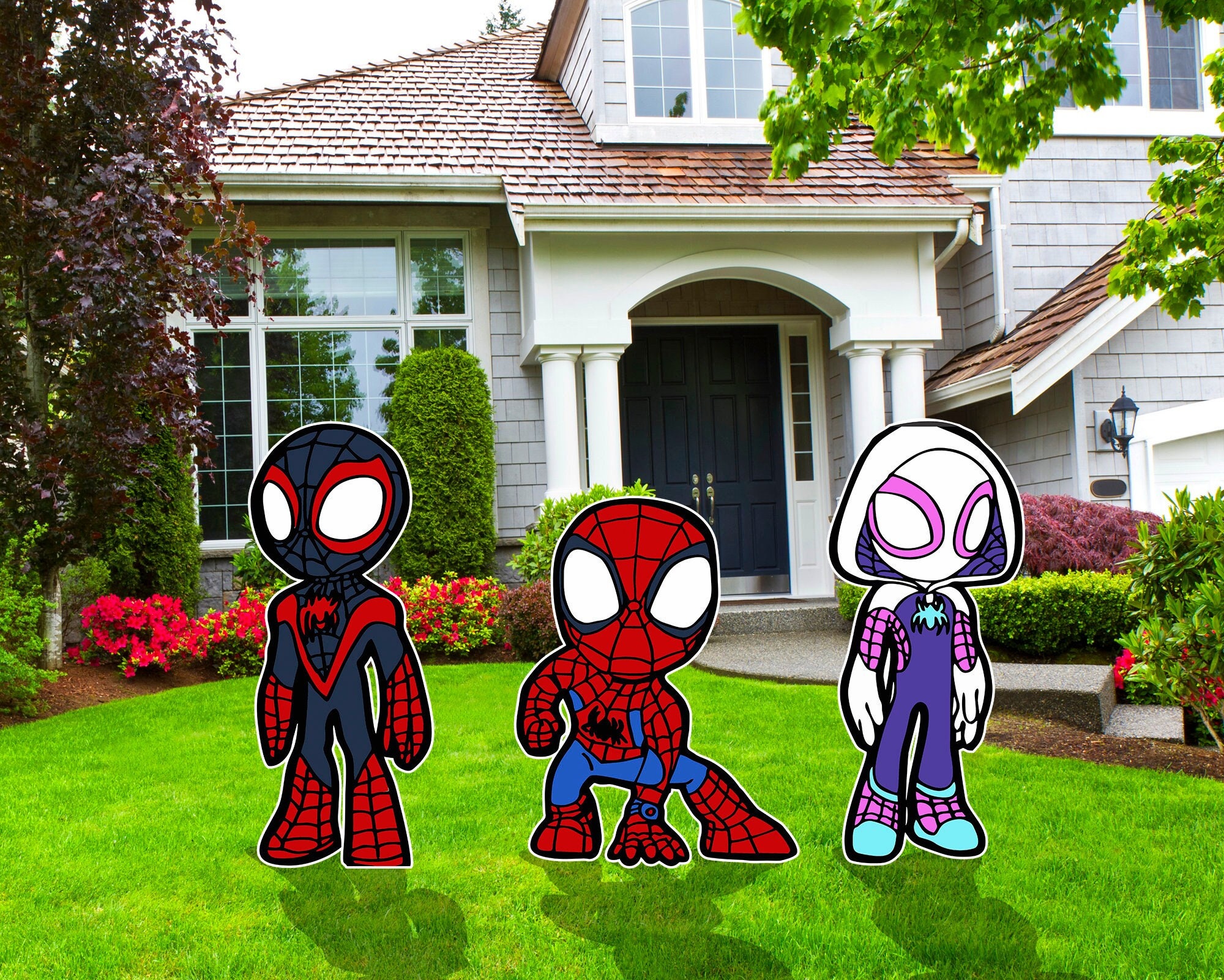 Spidey & Friends Decoration Indoor Outdoor Coroplast Corrugated Plastic Cutout Lawn/Yard Sign Home/Garden Decor Event Holiday Birthday Party