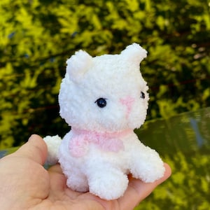 Crochet Cat Plushie: Handmade Velvet Amigurumi Toy