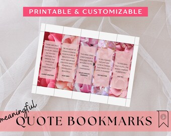 STUNNING FLORAL BOOKMARKS - Beautiful, digital bookmarks | ready to print or customize w/ Canva | 5 inspirational options