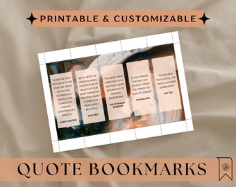STUNNING ART BOOKMARKS - Beautiful, digital bookmarks | ready to print or customize w/ Canva | 5 inspirational options