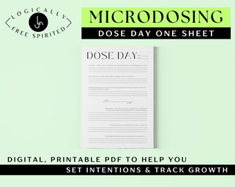 Microdosing Dose Day One Sheet |  Support your journey, set intentions, reflect on progress | Microdose Support Guide | DIGITAL DOWNLOAD