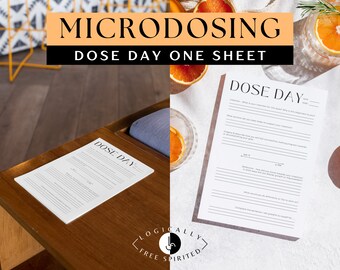 Microdosing Dose Day One Sheet |  Support your journey, set intentions, reflect on progress | Microdose Support Guide | DIGITAL DOWNLOAD