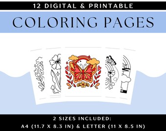 Coloring Pages | Digital + Printable Canva Template | A4 + Letter | Psychedelic Color Therapy