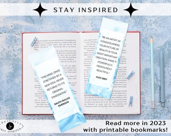 WATER BOOKMARKS - Beautiful, digital bookmarks | ready to print or customize w/ Canva | 5 inspirational options