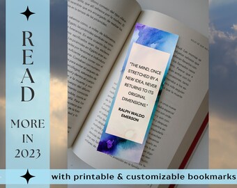 TIE DYE BOOKMARKS - Beautiful, digital bookmarks | ready to print or customize w/ Canva | 5 inspirational options