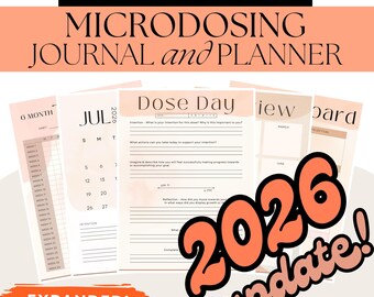 COLOR 2026 Expanded Microdosing Bundle | Intention Setting Calendar, Journal, Planner, Habit Tracker & more! Print and Edit with Canva!