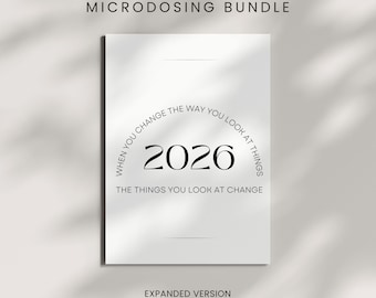 2026 Expanded Microdosing Bundle | Intention setting Calendar, Journal, Planner, Habit Tracker and more! Printable & Editable with Canva!