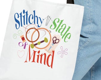 Bolsa Tote Stitchy State of Mind: Presente para Amantes de Bordado e Costura
