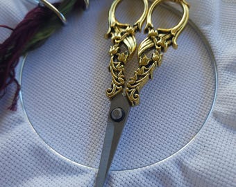 Gold Floral Embroidery Scissors for cross stitch