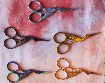 Stork Embroidery Scissors available in 6 colors