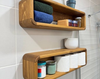 Free shipping Floating Wooden Box Rack | Bathroom Shelf Organizer | Wall Decor Storage | display shelf