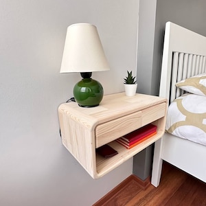 Free shipping,Floating Nightstand,Drawer nightstand,Wall nightstand image 4