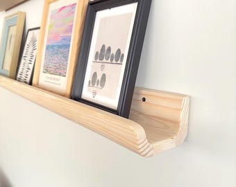 Picture Ledge Shelves - Wooden Photography -Wall Display - JustKnotWood-Rustic Floating