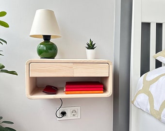 Envío gratis, mesita de noche flotante, mesita de noche con cajón, mesita de noche de pared