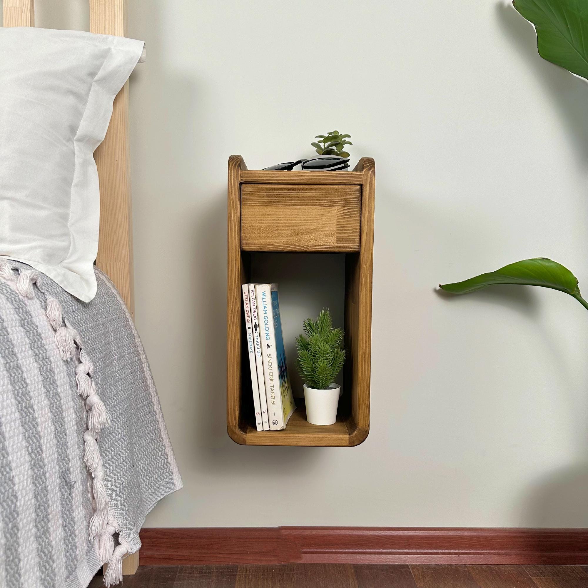 Free shipping, Nightstand,narrow nightstand,Wall nightstand,floating shelves
