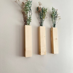 Holzwandtasche | Holzvase zum Aufhängen für Grünpflanzen oder Trockenblumen
