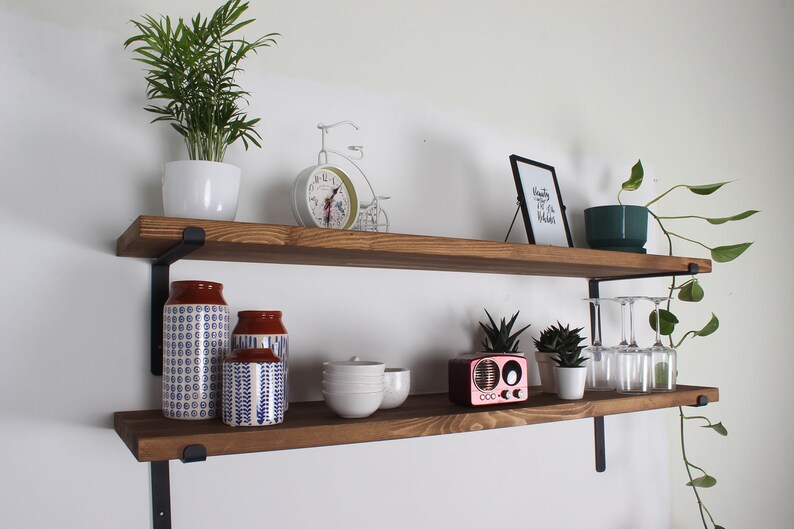 Farmhouse Rustic Fixer Upper Floating Shelf L Bracket Etsy