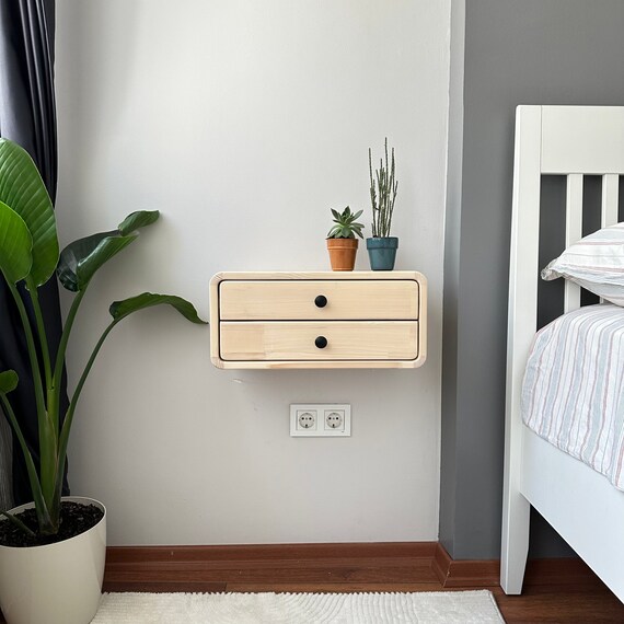 Comodino Sospeso Moderno Con Cassetto - Mensola Galleggiante Per Camera Da Letto, Bagno O Ingresso - Foto 7