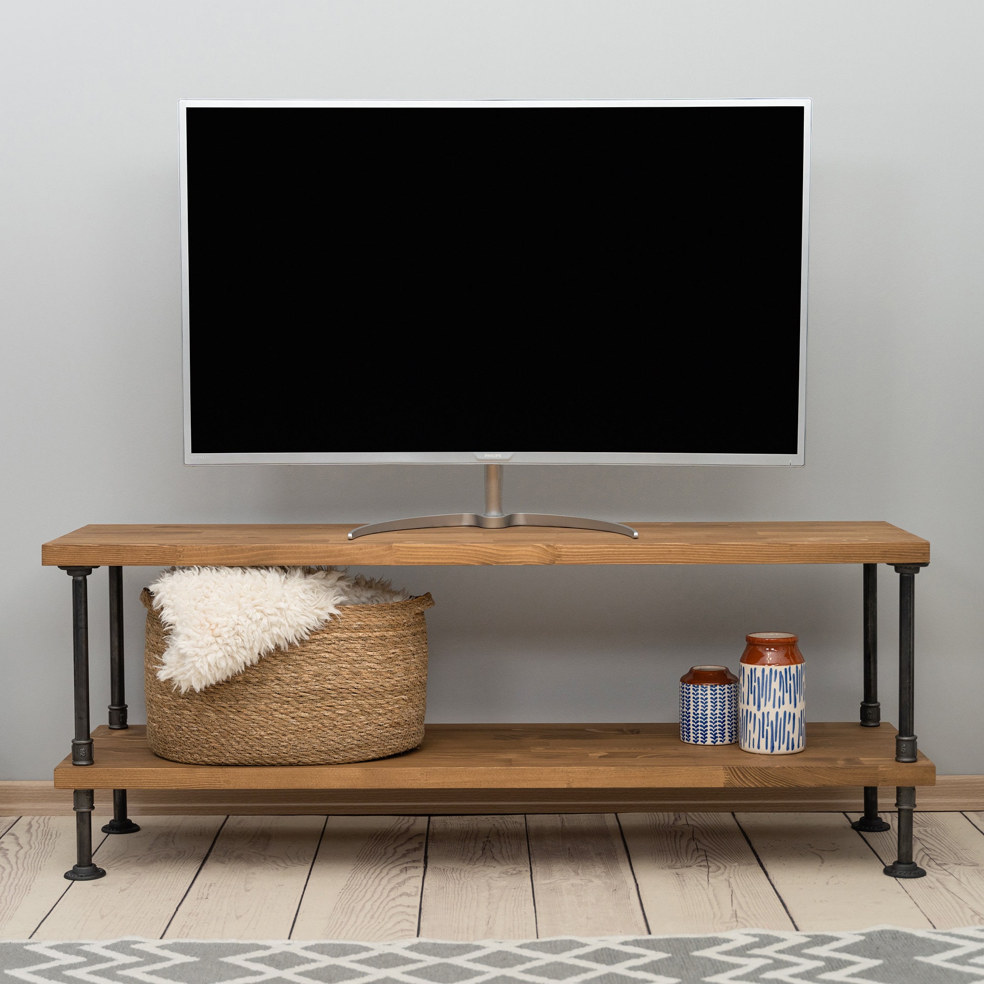 Étagère Flottante Etagère Murale Meuble TV Mural TV Arrière-Plan Décoration  Murale Meuble TV Meuble TV Console Routeur Etagère de Rangement (Couleur 