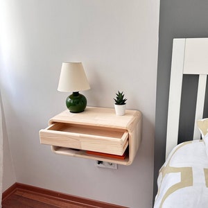 Free shipping,Floating Nightstand,Drawer nightstand,Wall nightstand image 2