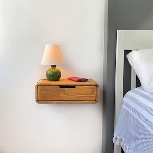 Zwevend nachtkastje, nachtkastje met lade, nachtkastje aan de muur, gratis verzending