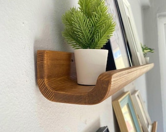 Estantes para cuadros, estante flotante de madera hecho a mano para fotos, pinturas y marcos.