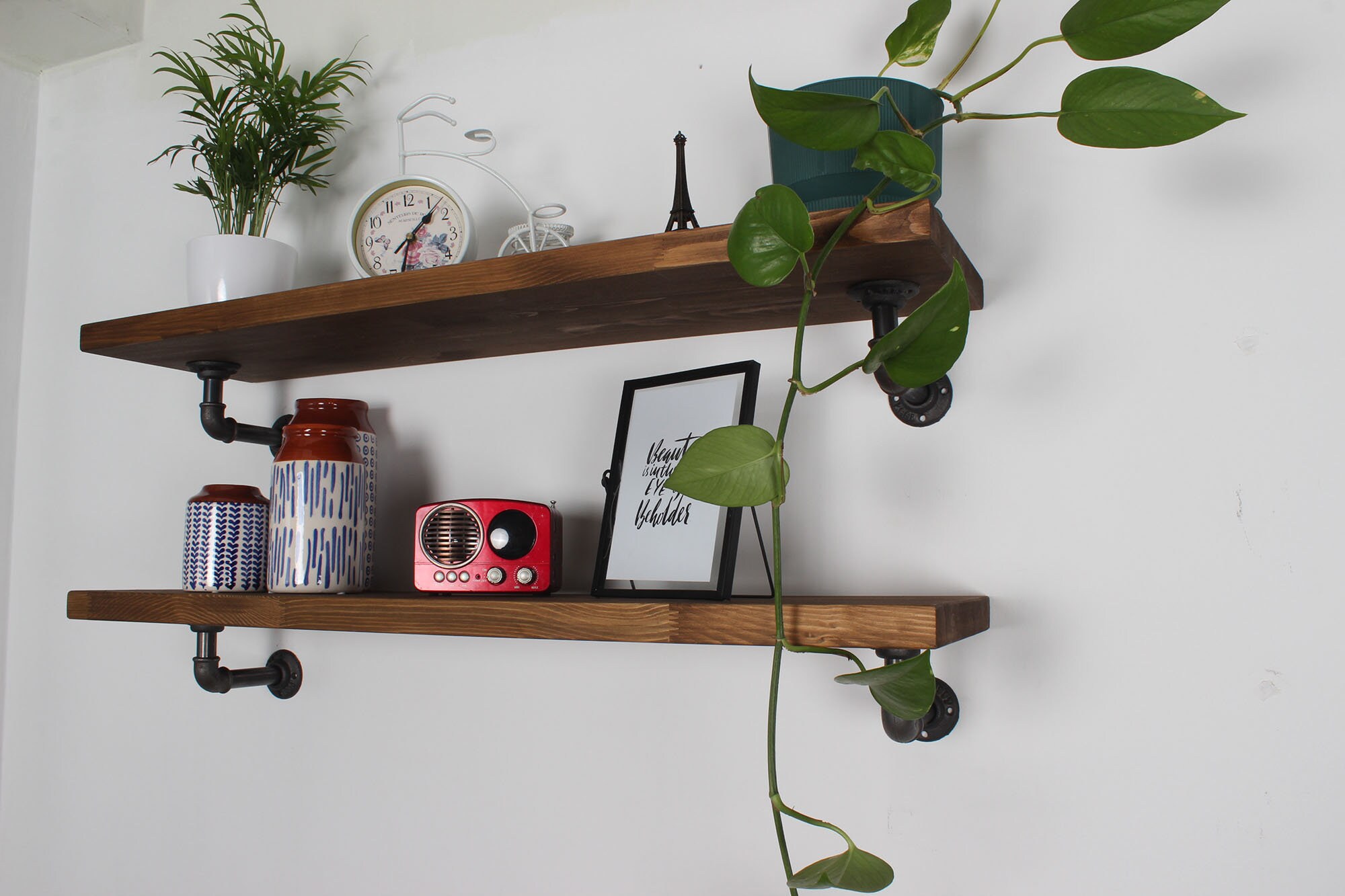 Long Rustic Floating Shelf Industrial Floating Shelf Farmhouse Etsy
