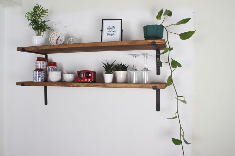 Farmhouse Rustic Fixer Upper Floating Shelf L Bracket Etsy